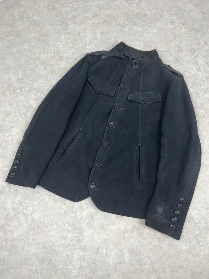 2000s Daniele Alessandrini Black Officer Buttoned Jacket BJaJjCi 4