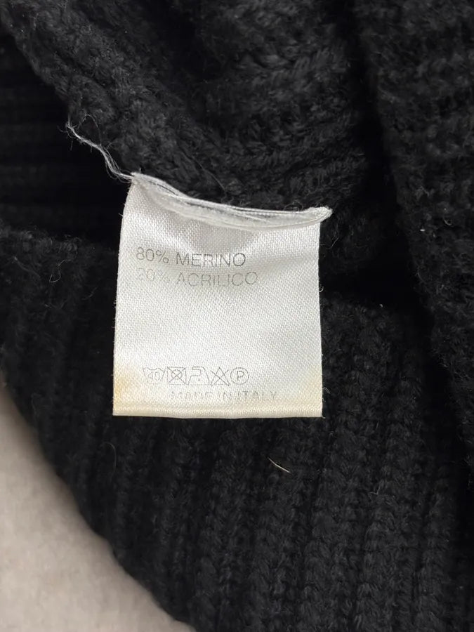 2000s Daniele Alessandrini Black Wool Ribbed Zip Sweater ApaYZQq 9