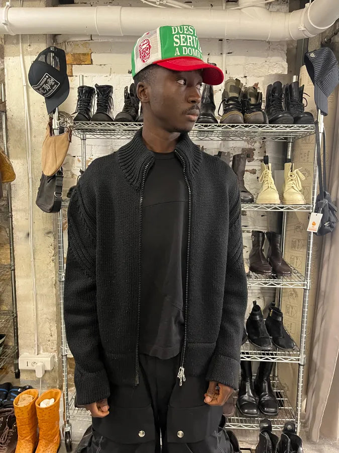 2000s Daniele Alessandrini Black Wool Zip-up Sweater imTBsVT 2