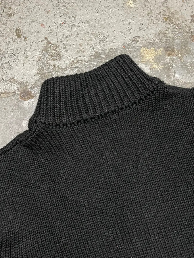2000s Daniele Alessandrini Black Wool Zip-up Sweater imTBsVT 7