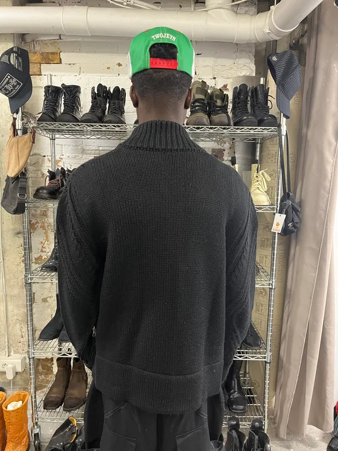 2000s Daniele Alessandrini Black Wool Zip-up Sweater imTBsVT 3