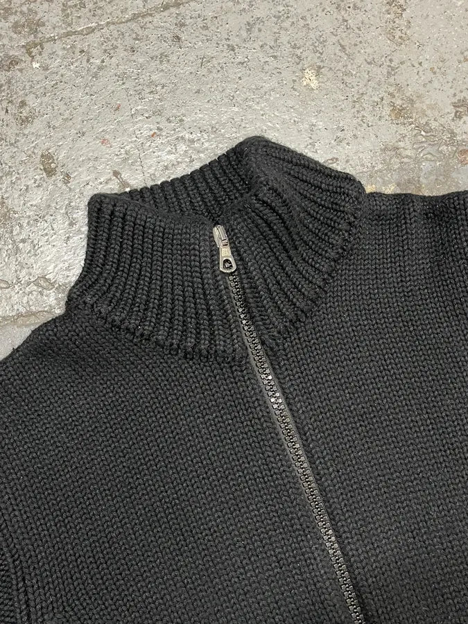 2000s Daniele Alessandrini Black Wool Zip-up Sweater imTBsVT 5