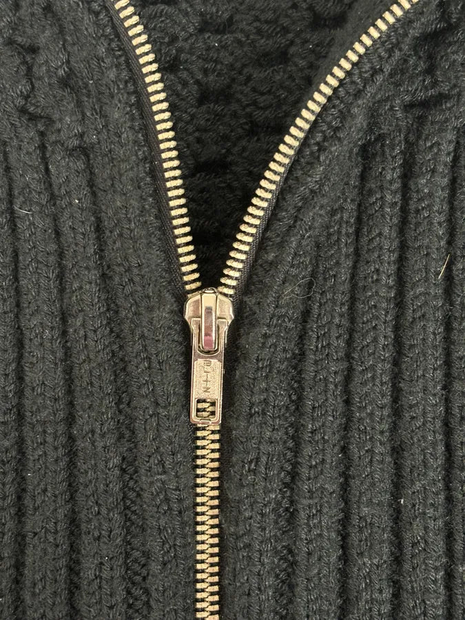 2000s Daniele Alessandrini Black Wool Zip-Up Sweater pkZTUhF 9