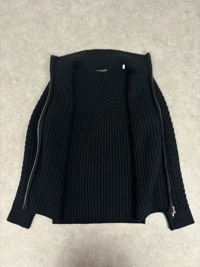 2000s Daniele Alessandrini Black Wool Zip-Up Sweater pkZTUhF 6