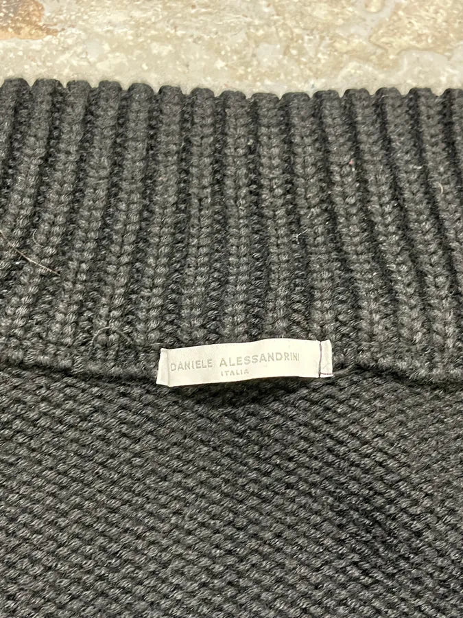2000s Daniele Alessandrini Black Wool Zip-up Sweater imTBsVT 9