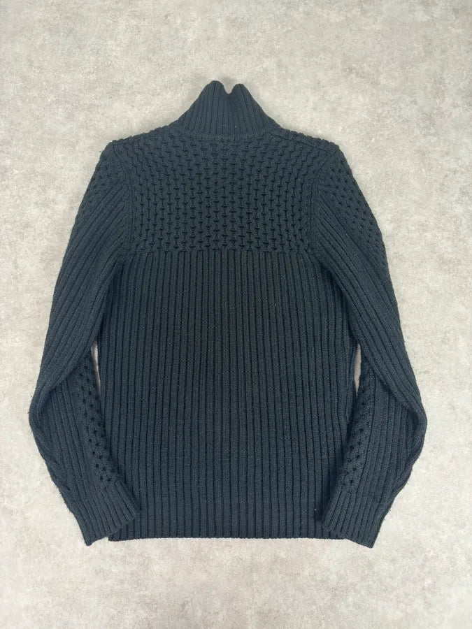 2000s Daniele Alessandrini Black Wool Zip-Up Sweater pkZTUhF 4