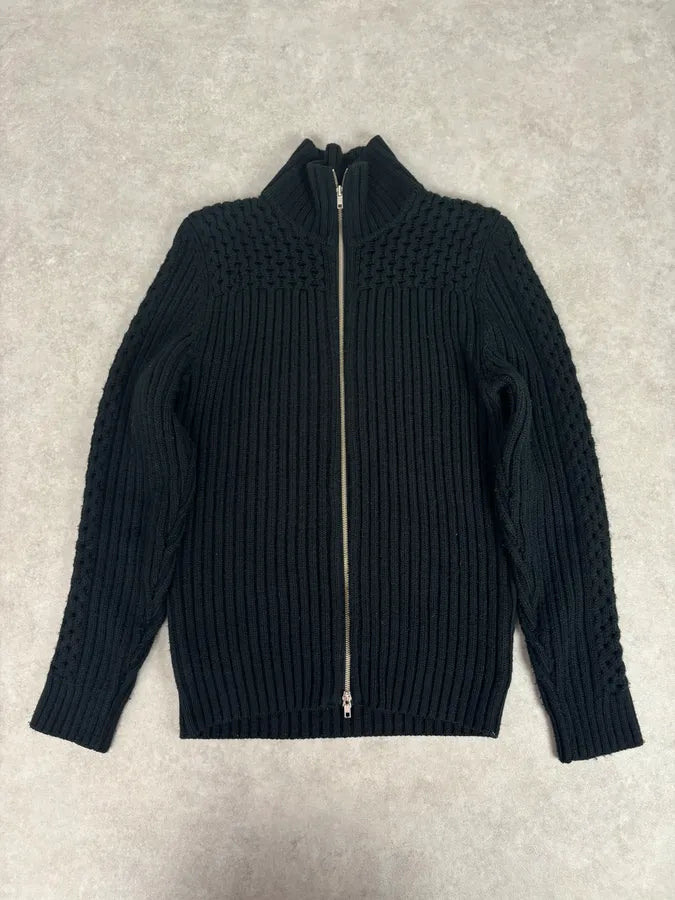 2000s Daniele Alessandrini Black Wool Zip-Up Sweater pkZTUhF 0