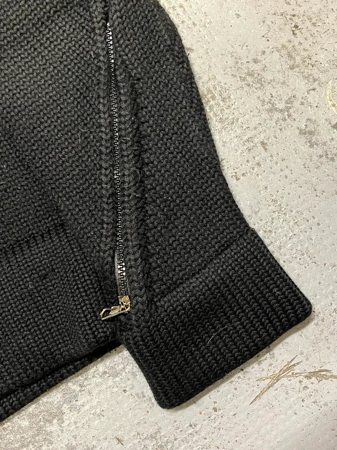 2000s Daniele Alessandrini Black Wool Zip-up Sweater imTBsVT 8