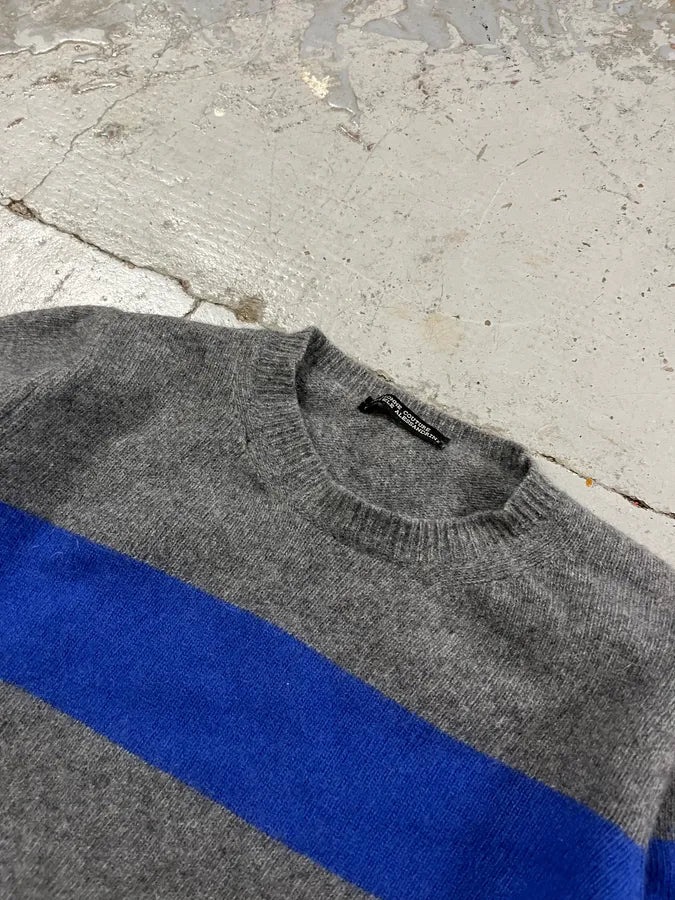 2000s Daniele Alessandrini Blue Line Grey Wool Sweater ghZTvxJ 4