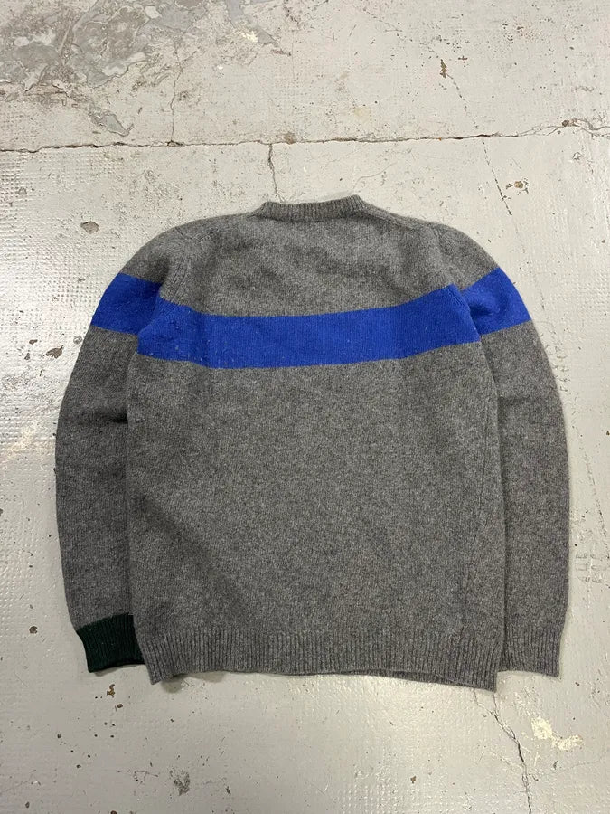 2000s Daniele Alessandrini Blue Line Grey Wool Sweater ghZTvxJ 7