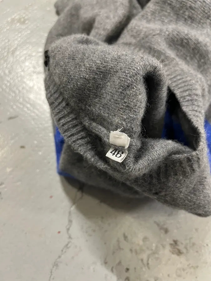 2000s Daniele Alessandrini Blue Line Grey Wool Sweater ghZTvxJ 9