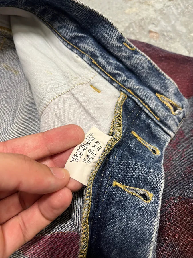 2000s Daniele Alessandrini Blurred Painted Blue Denim Jeans TUuyKem 10