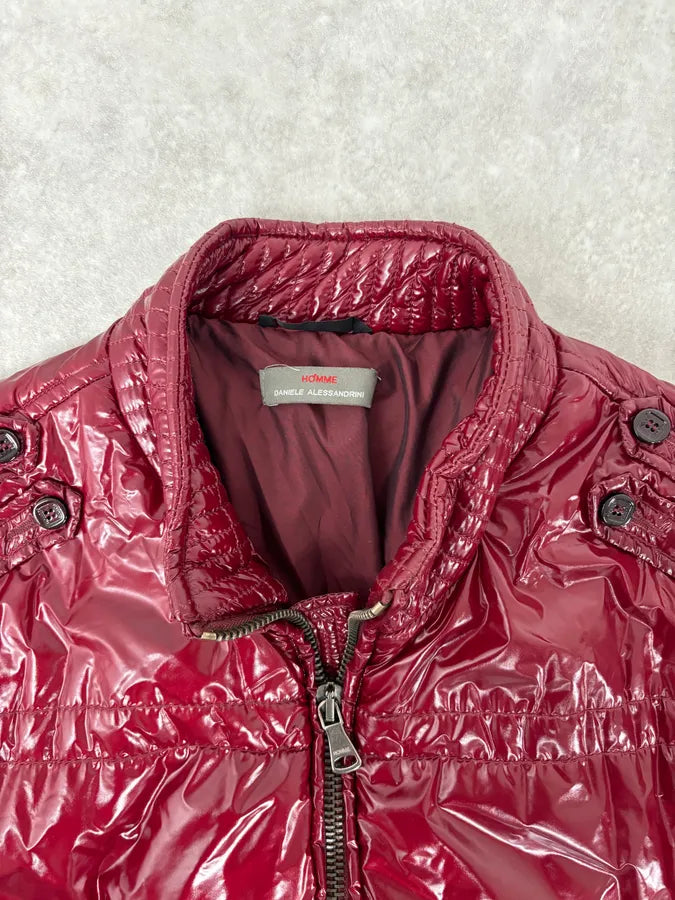 2000s Daniele Alessandrini Bordeaux British Puffer Jacket bgDYGrx 7