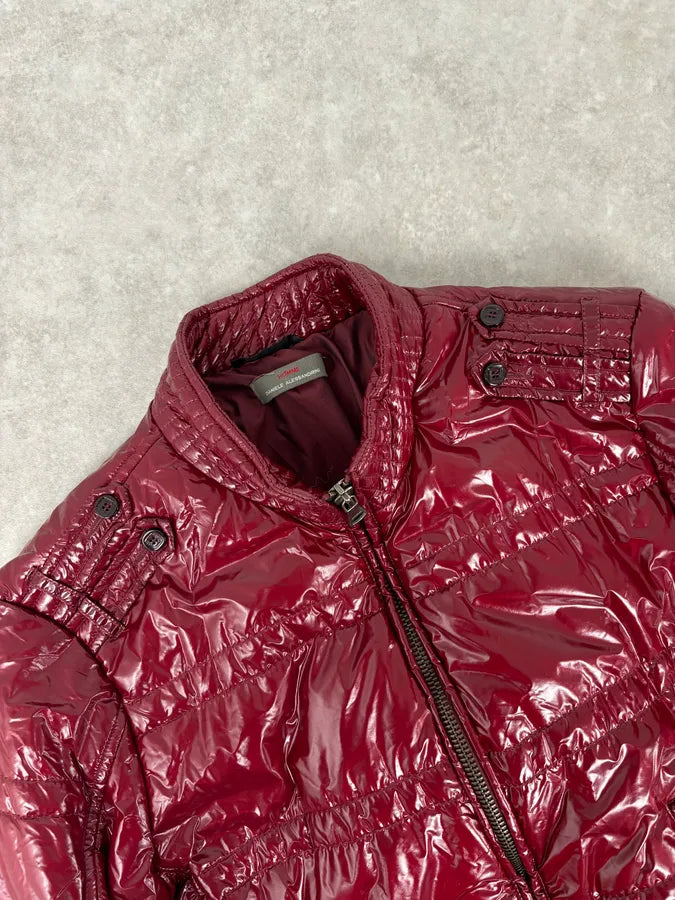 2000s Daniele Alessandrini Bordeaux British Puffer Jacket bgDYGrx 3