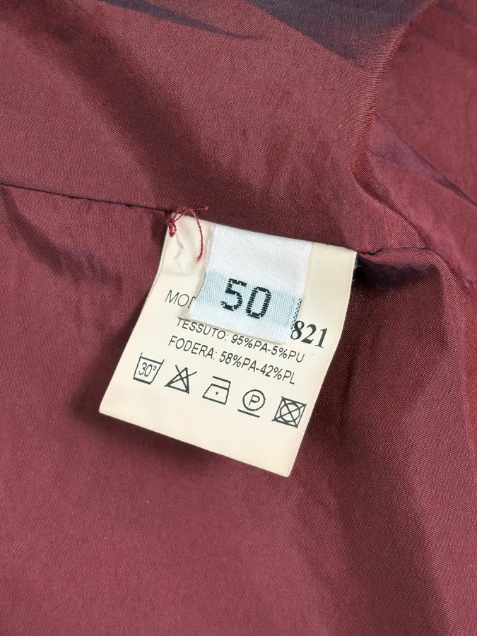 2000s Daniele Alessandrini Bordeaux Patent British Puffer Jacket zkOmvVm 9
