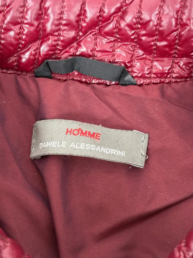 2000s Daniele Alessandrini Bordeaux Patent British Puffer Jacket zkOmvVm 8