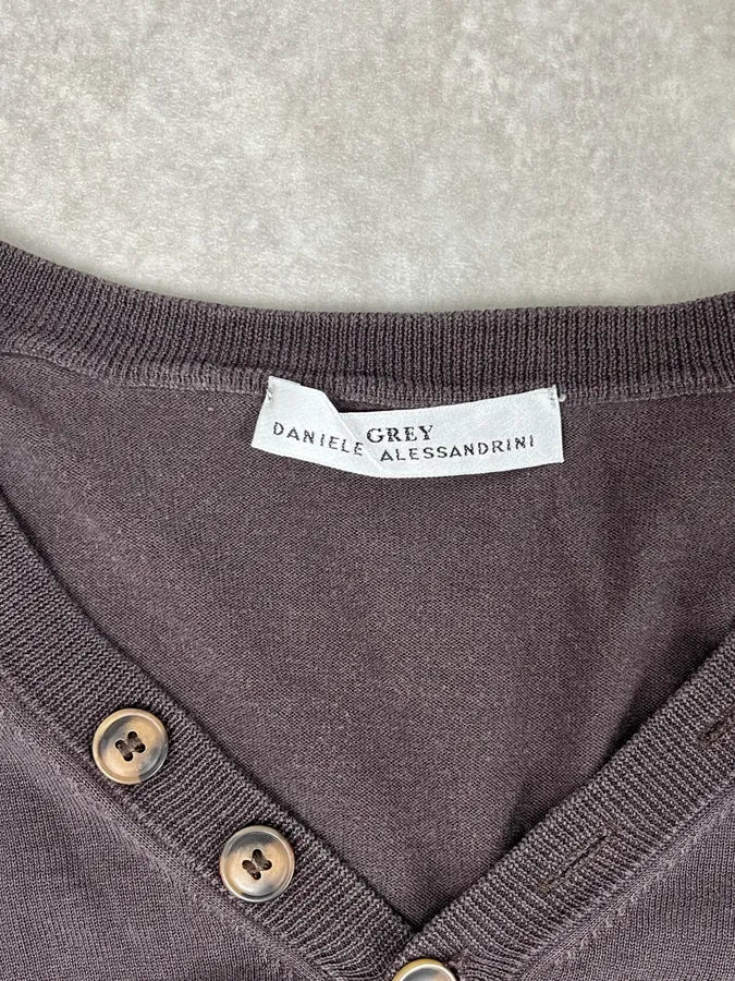 2000s Daniele Alessandrini Brown Henley Longsleeve SQaUsQi 6