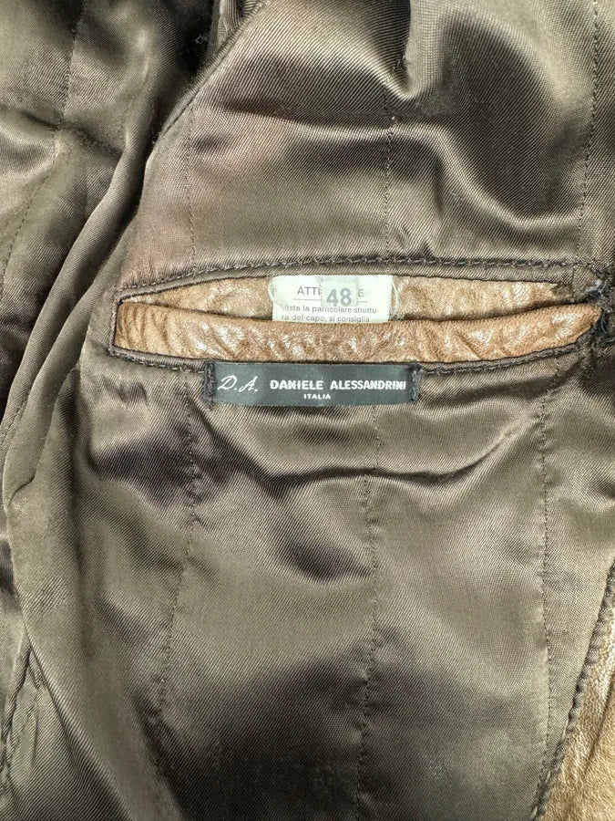 2000s Daniele Alessandrini Brown Leather Jacket bixEyIZ 10