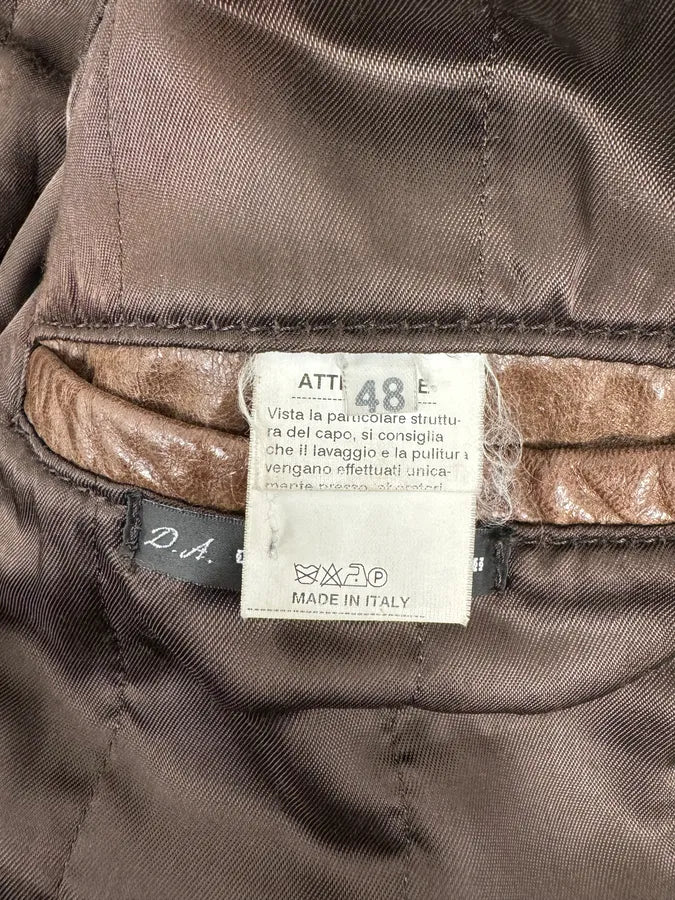 2000s Daniele Alessandrini Brown Leather Jacket bixEyIZ 11