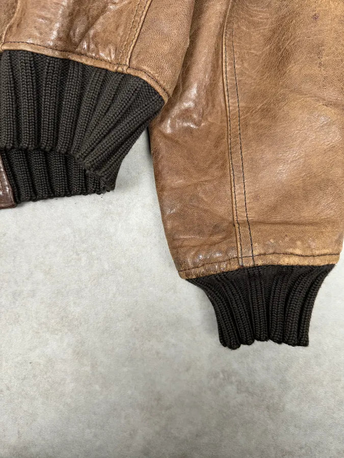 2000s Daniele Alessandrini Brown Leather Jacket bixEyIZ 8