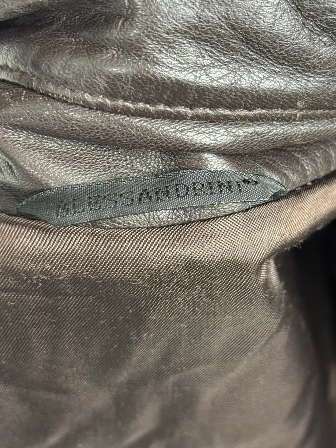 2000s Daniele Alessandrini Cropped Brown Leather Jacket flsrFLA 11
