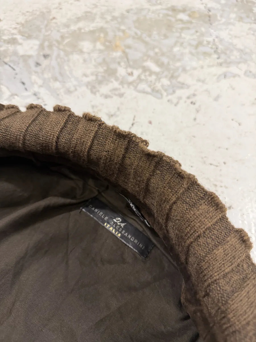 2000s Daniele Alessandrini Brown Suede Leather Distressed Bomber Jacket gzceINj 7