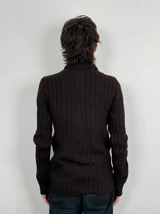 2000s Daniele Alessandrini Brown Wool Buttoned Sweater TVHwywA 1