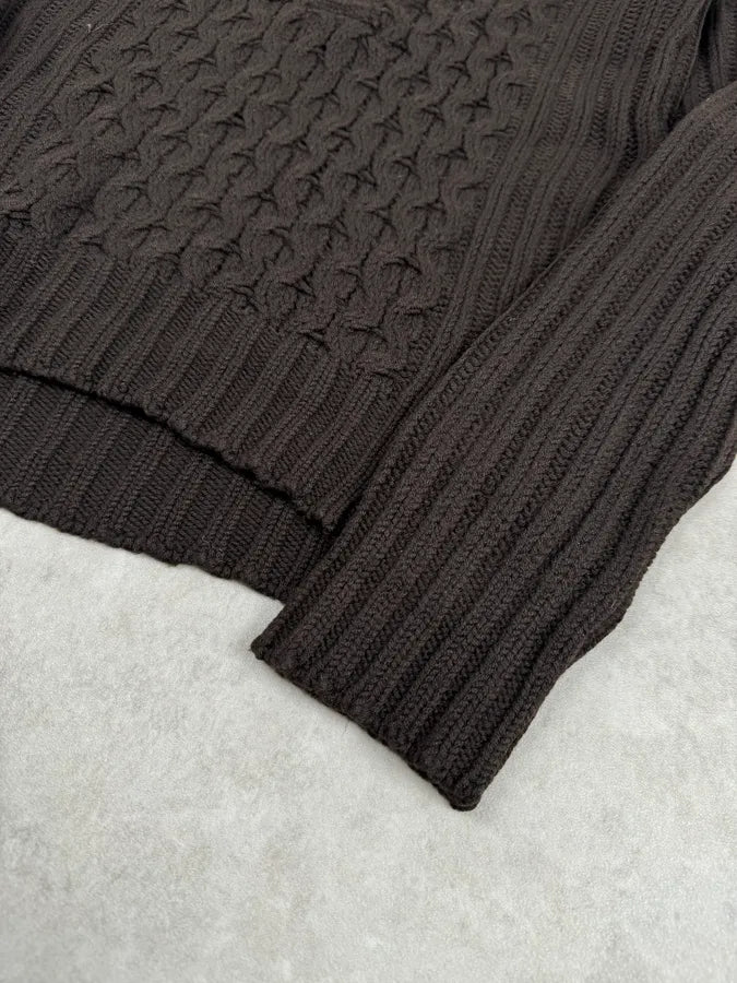2000s Daniele Alessandrini Brown Wool Buttoned Sweater TVHwywA 5