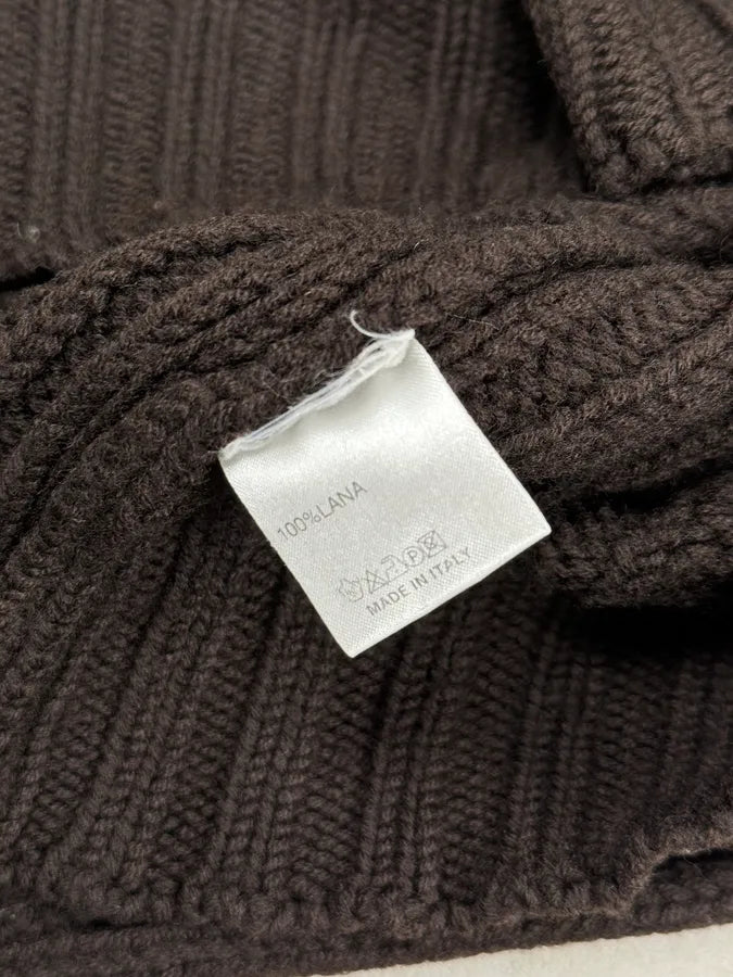 2000s Daniele Alessandrini Brown Wool Buttoned Sweater TVHwywA 8