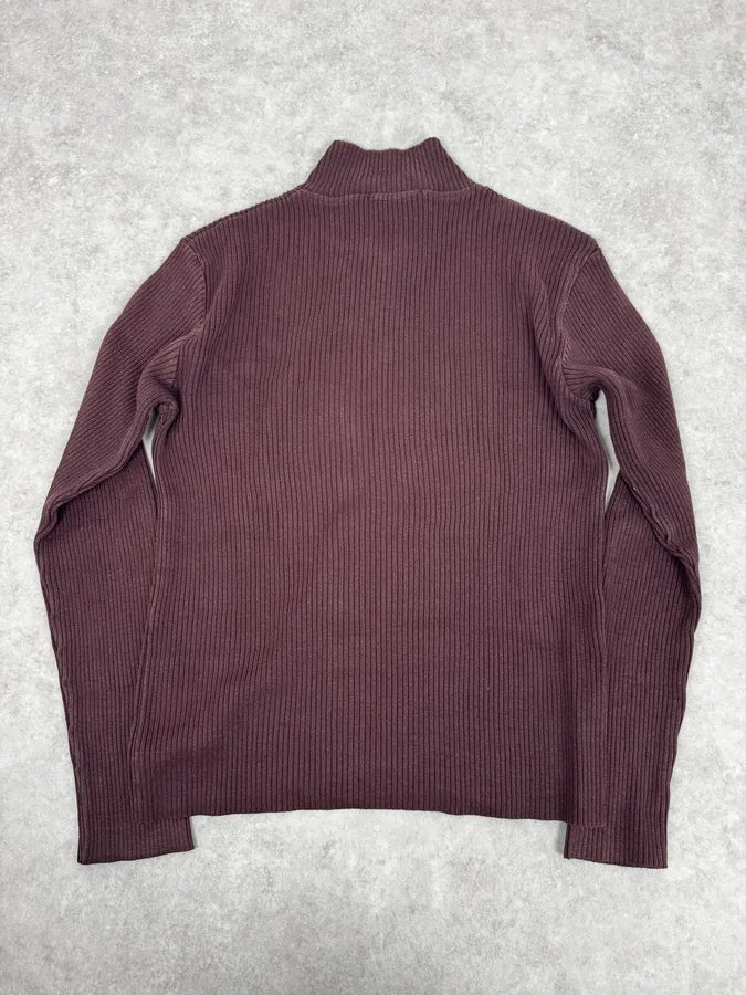 2000s Daniele Alessandrini Burgundy Zip-Up Sweater hBhNkyE 3