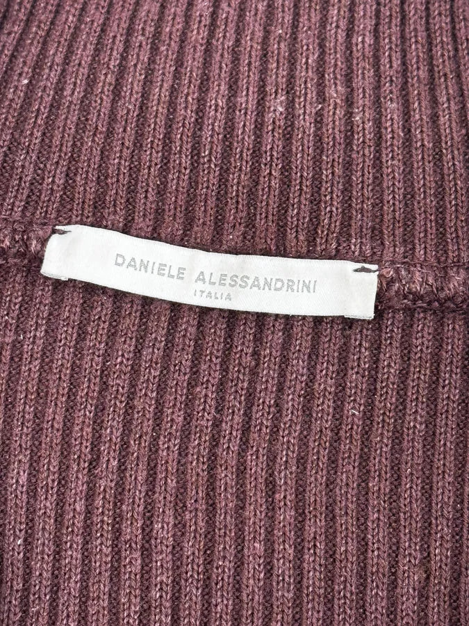2000s Daniele Alessandrini Burgundy Zip-Up Sweater hBhNkyE 7