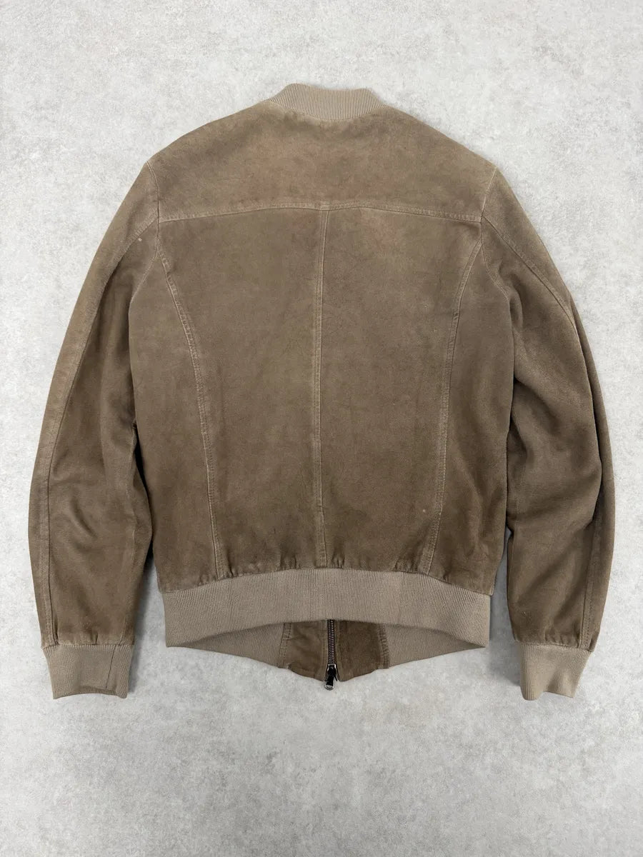 2000s Daniele Alessandrini Camel Leather Bomber Jacket fdEODJW 1