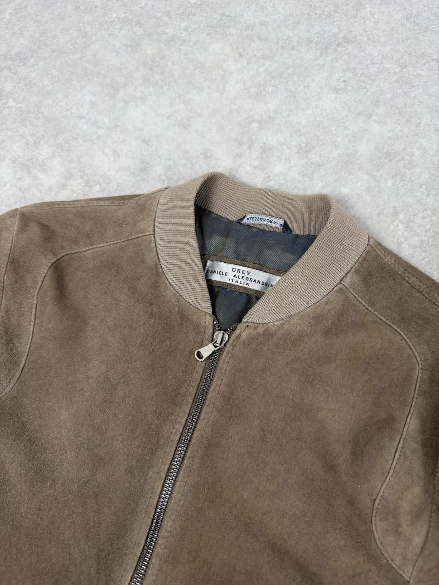 2000s Daniele Alessandrini Camel Leather Bomber Jacket fdEODJW 2