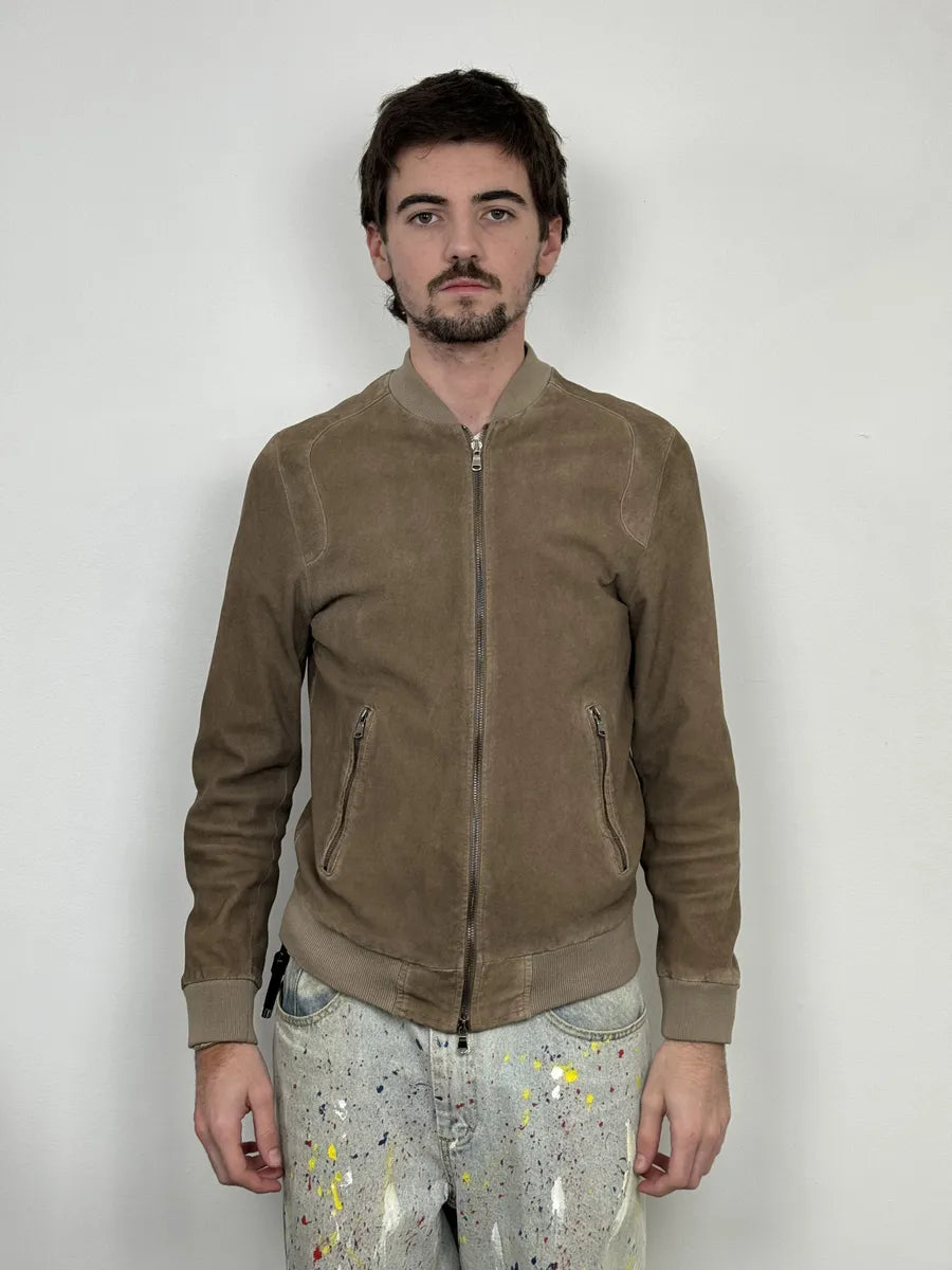 2000s Daniele Alessandrini Camel Leather Bomber Jacket fdEODJW 4