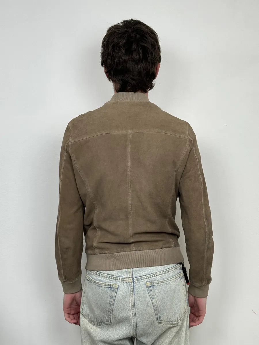 2000s Daniele Alessandrini Camel Leather Bomber Jacket fdEODJW 5