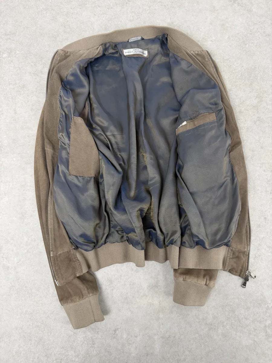 2000s Daniele Alessandrini Camel Leather Bomber Jacket fdEODJW 7