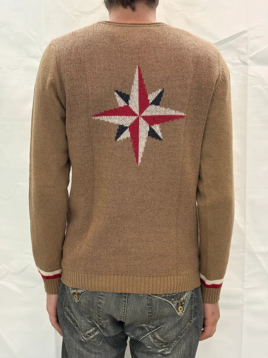 2000s Daniele Alessandrini Camel Wool Stars Propaganda Sweater bRChCKK 2