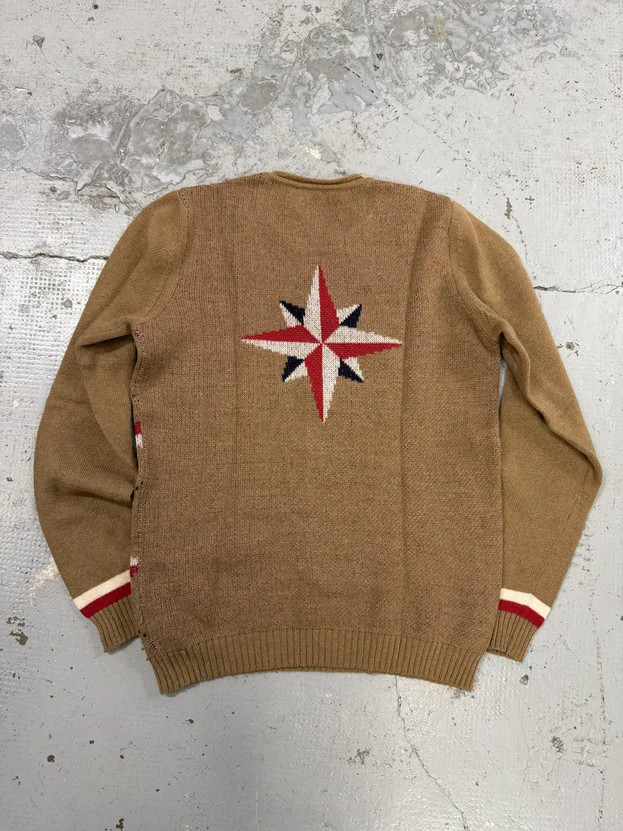 2000s Daniele Alessandrini Camel Wool Stars Propaganda Sweater bRChCKK 4