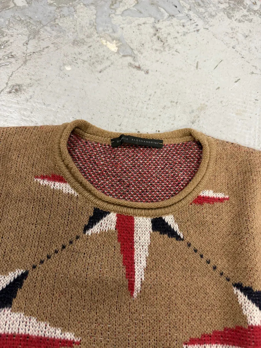 2000s Daniele Alessandrini Camel Wool Stars Propaganda Sweater bRChCKK 6
