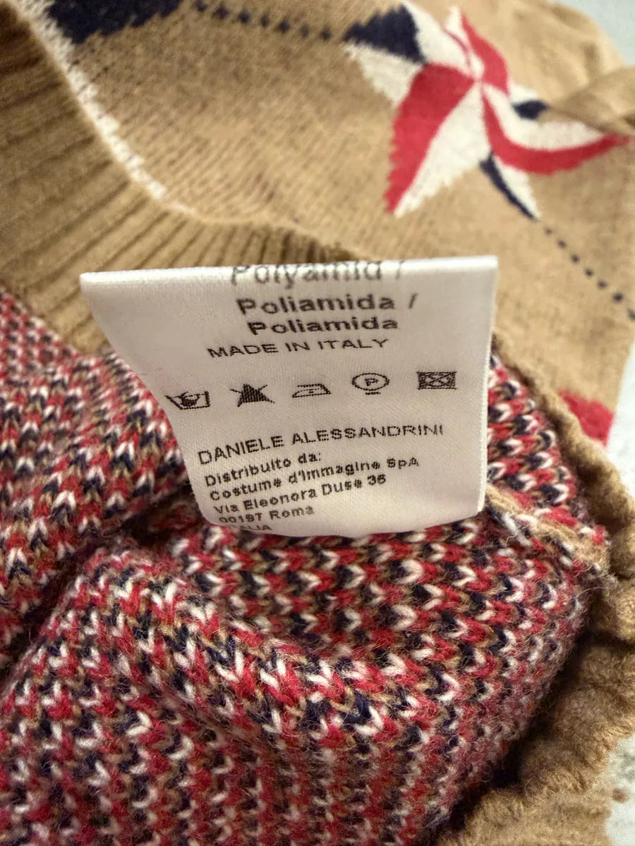 2000s Daniele Alessandrini Camel Wool Stars Propaganda Sweater bRChCKK 4