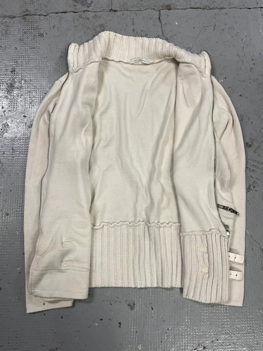2000s Daniele Alessandrini Circle Zip White Zip-up Sweater vAdspjp 8