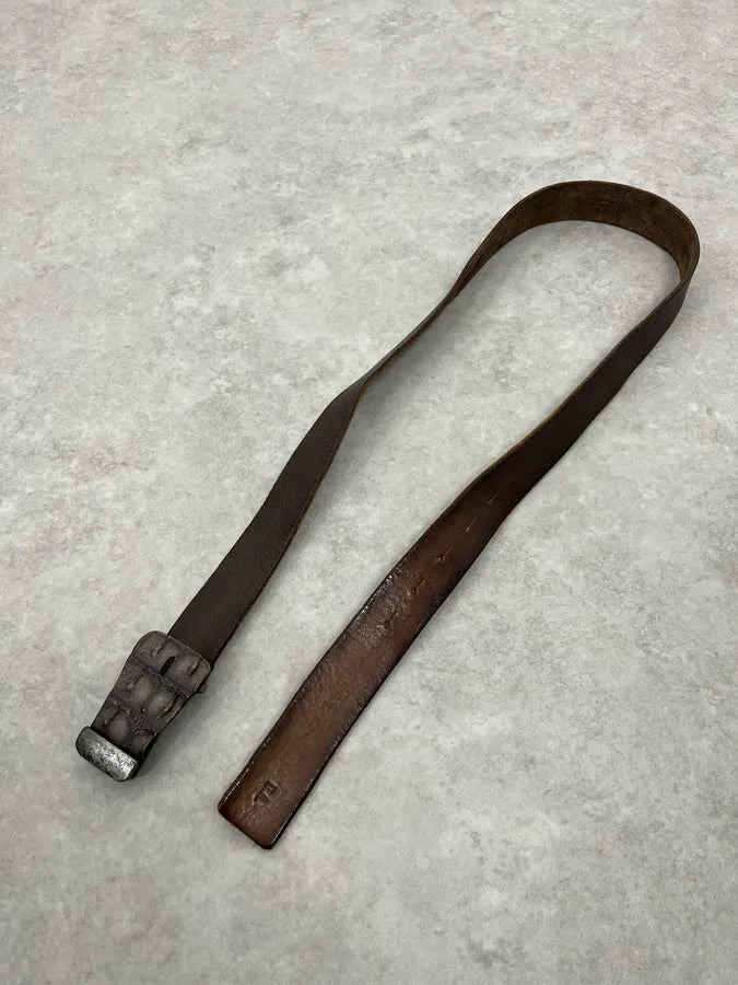 2000s Daniele Alessandrini Crocodile Skin Buckle Brown Leather Belt NLwJpXN 2