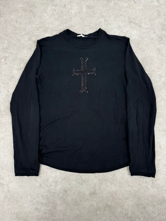 2000s Daniele Alessandrini Cross Ornament Black Longsleeves YtPdqda 0