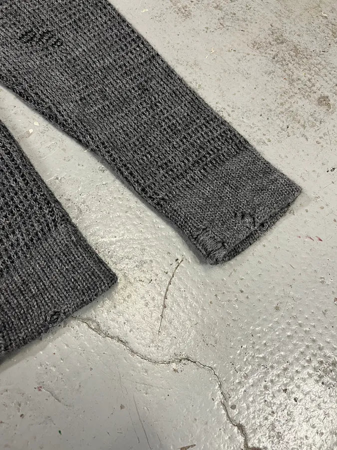 2000s Daniele Alessandrini Destroyed Grey Wool Sweater FMcUBcz 5