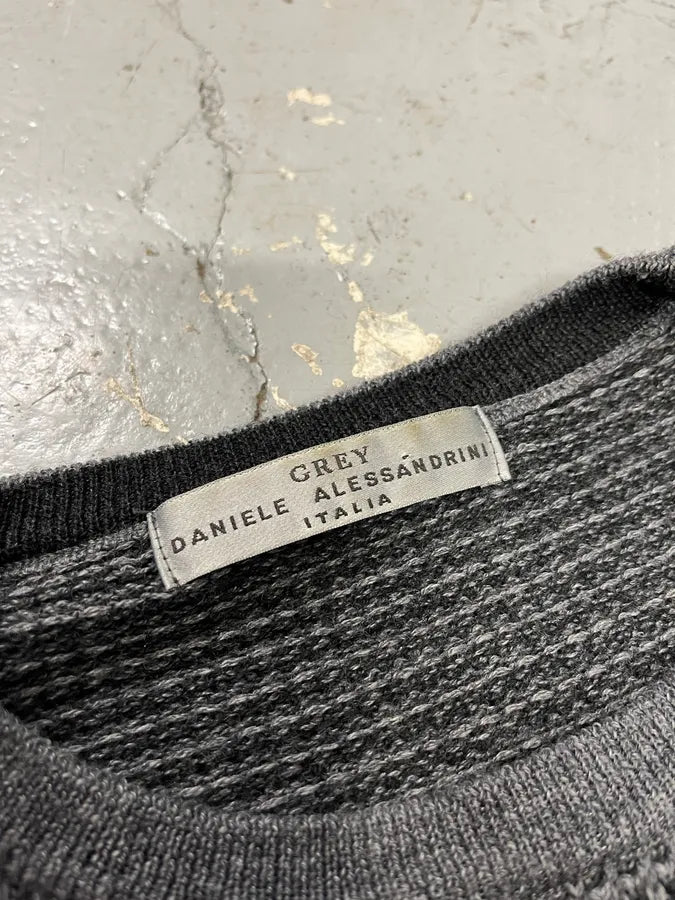 2000s Daniele Alessandrini Destroyed Grey Wool Sweater FMcUBcz 7