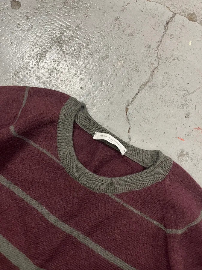 2000s Daniele Alessandrini Grey & Purple Wool Sweater CExBhIY 4