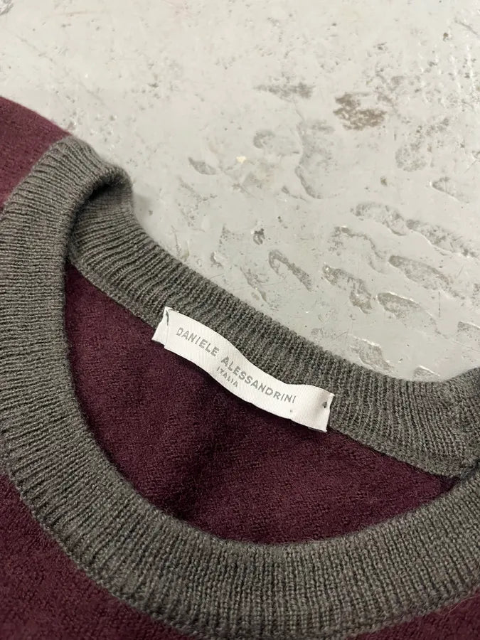 2000s Daniele Alessandrini Grey & Purple Wool Sweater CExBhIY 7