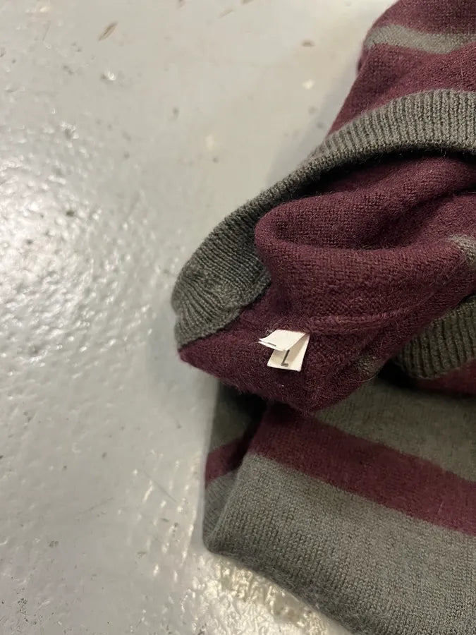 2000s Daniele Alessandrini Grey & Purple Wool Sweater CExBhIY 9