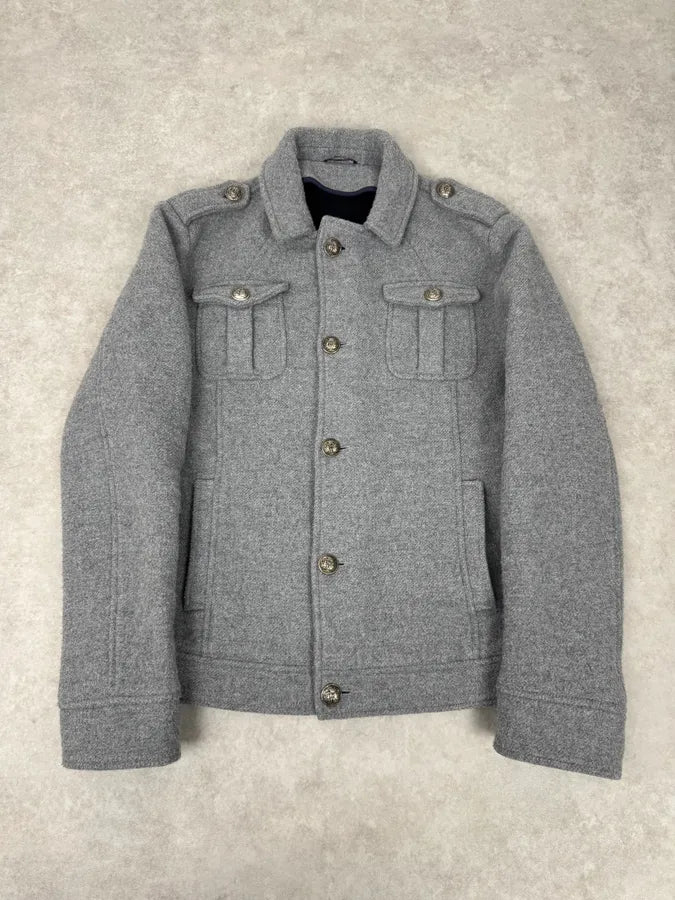 2000s Daniele Alessandrini Grey Classy Buttoned Jacket rFdezFh 0