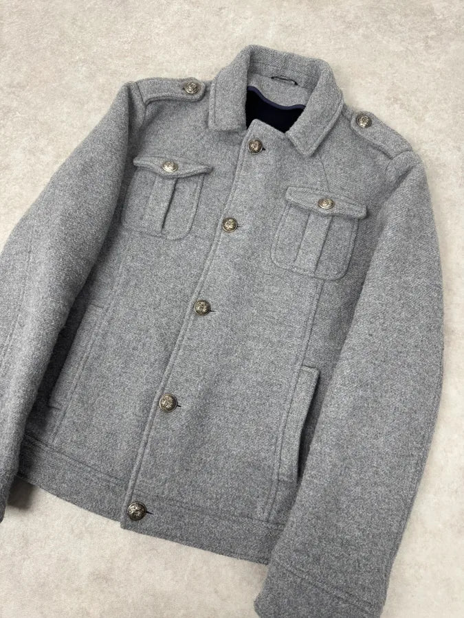 2000s Daniele Alessandrini Grey Classy Buttoned Jacket rFdezFh 1